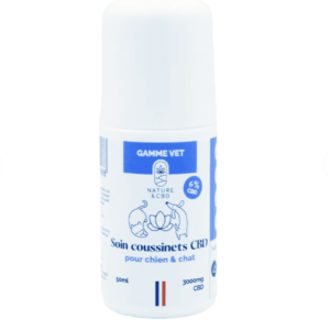Flacon de soin coussinets CBD pour chiens et chats de la gamme Vet Nature & CBD.
