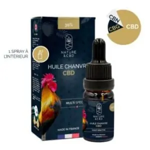 Flacon d'huile de chanvre CBD 30% multi-spectre Nature & CBD avec cannabinoïdes CBN, CBG, et CBD.
