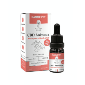 Huile de CBD pour animaux 10ml - Gamme Vert, adaptée aux chiens et chats, issue de fabrication française, idéale pour le bien-être et l'apaisement des animaux de compagnie.
