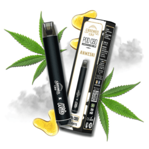 Pod CBD rechargeable Greeneo saveur Amnesia avec batterie 500 mAh.