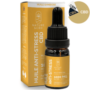 Huile Anti-Stress Nature & CBD, 1000 mg de CBD, CBG et CBN, conçue pour apaiser et réduire le stress.