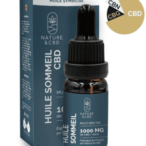 Huile Sommeil de Nature & CBD, 1000 mg CBD/CBN/CBG, formulée pour améliorer le sommeil et la relaxation.