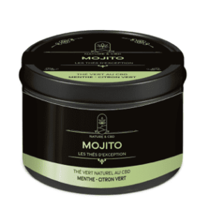 Thé vert au CBD Mojito avec menthe et citron vert pour une relaxation fraîche et naturelle