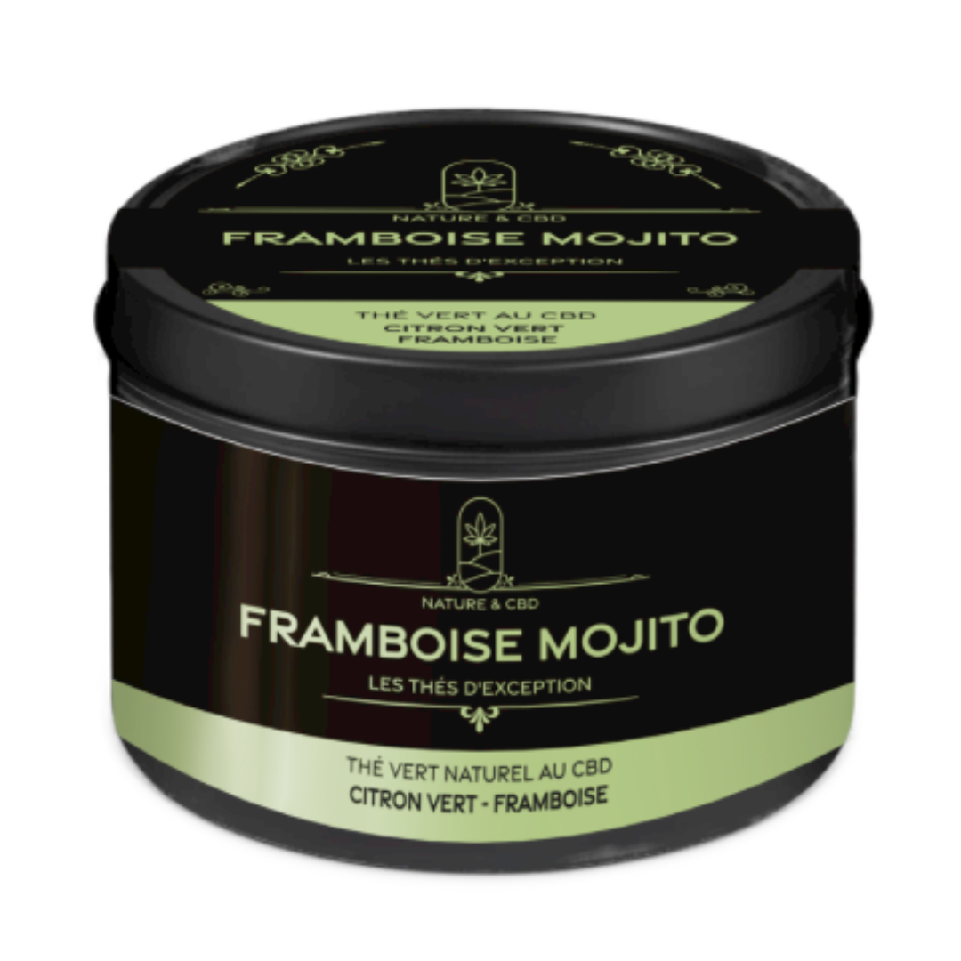Thé vert au CBD Framboise Mojito Nature & CBD citron vert framboise en pot