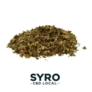 Trim CBD sous serre riche en cannabinoïdes Syro CBD Local feuilles et petites fleurs de chanvre pour infusion naturelle