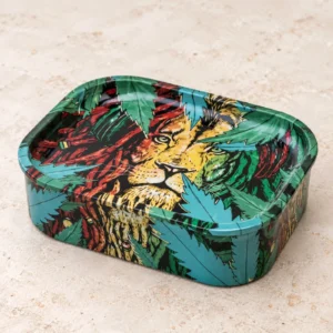 Boîte métallique 2-en-1 Lion Tropical avec plateau amovible