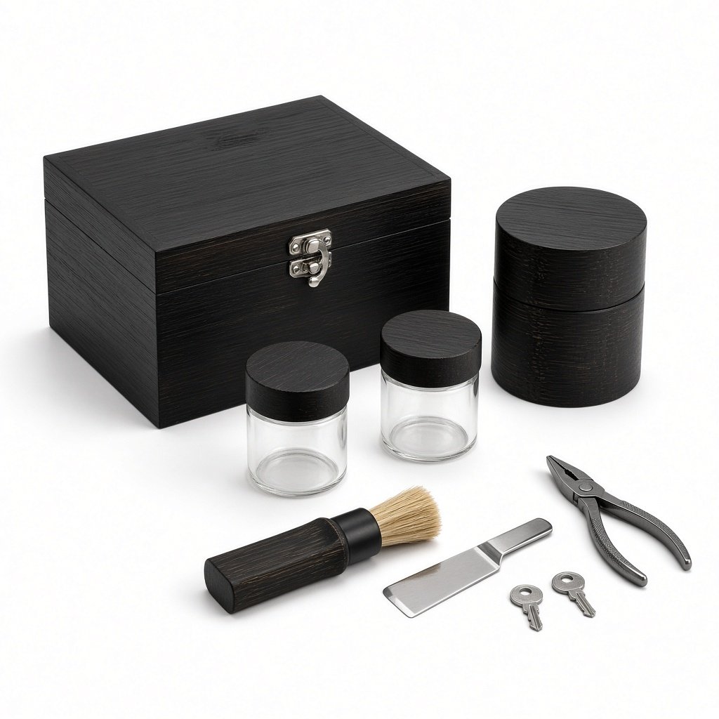 Boîte bambou noire